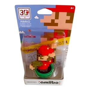 Nintendo Classic Color 8‑Bit Mario Amiibo Packaging - Red, Green, Brown